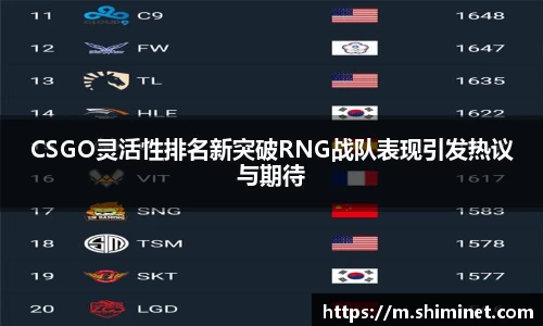 CSGO灵活性排名新突破RNG战队表现引发热议与期待