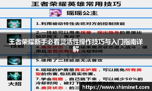 王者荣耀新手必看灵活性操作技巧与入门指南详解