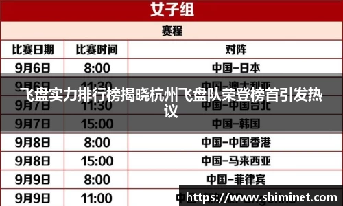 飞盘实力排行榜揭晓杭州飞盘队荣登榜首引发热议