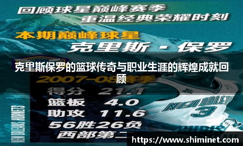 克里斯保罗的篮球传奇与职业生涯的辉煌成就回顾